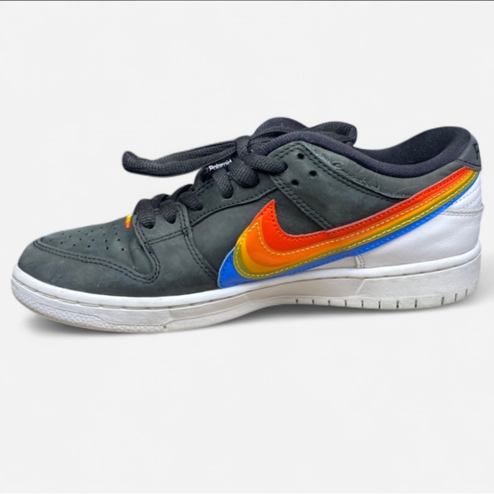 Nike SB Dunk Low Polaroid 8 Black Rainbow Swoosh 7 Sets Laces DH7722-001 - Picture 4 of 9
